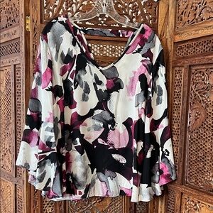 Counterparts Black and Pink Floral Blouse